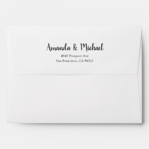 Modern Script Wedding Return Address Template Envelope