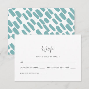 Modern Script Wedding Rsvp in Blue Card