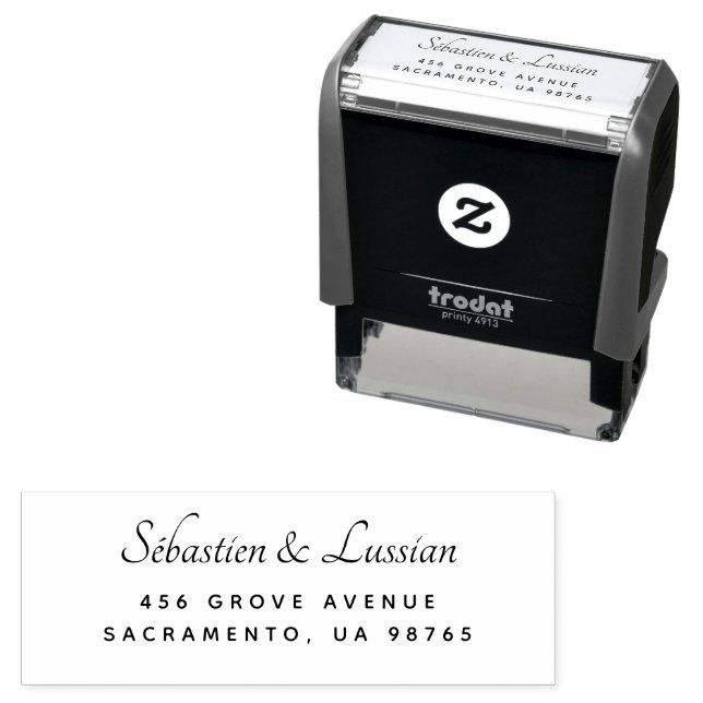  Modern Script Wedding Self-inking Stamp (In Situ)