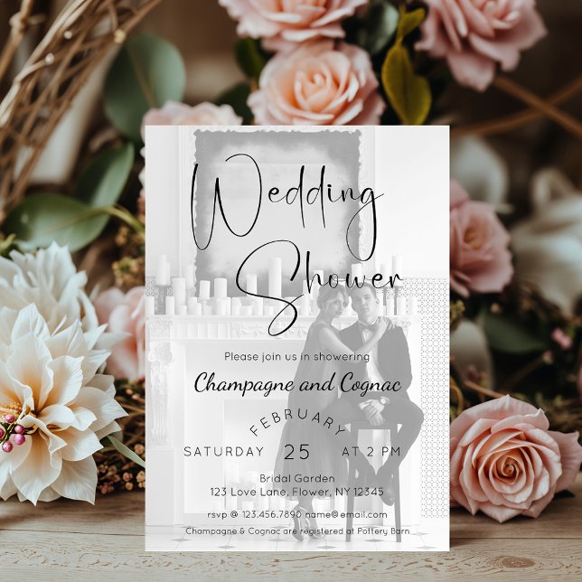 Modern Script Wedding Shower Photo Invitation (Creator Uploaded)