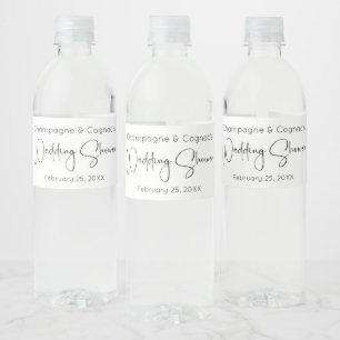 Modern Script Wedding Shower Water Bottle Label
