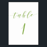 Modern script wedding table number card<br><div class="desc">Modern script wedding table number card</div>