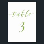 Modern script wedding table number card 3<br><div class="desc">Modern script wedding table number card number 3</div>
