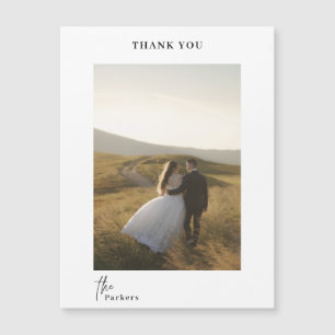 Modern Script Wedding Thank You Magnet