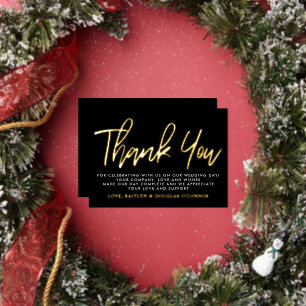 Modern Script Wedding Thank You Real Foil