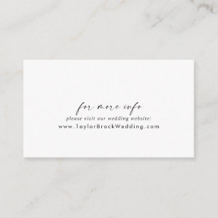 Modern Script Wedding Website Enclosure Card