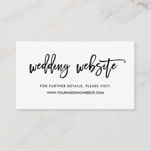 Modern Script | Wedding Website Insert (Front)