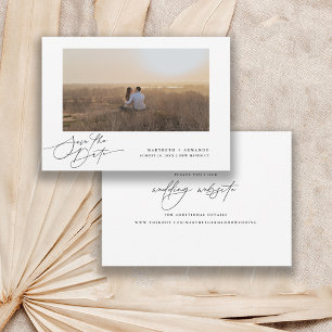 Modern Script Wedding Website Photo Save The Date