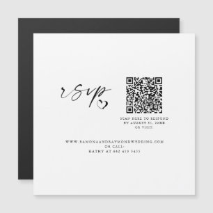 Modern Script Wedding Website QR Code Magnet Card