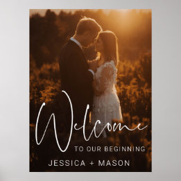 Modern Script Wedding Welcome Printed Poster