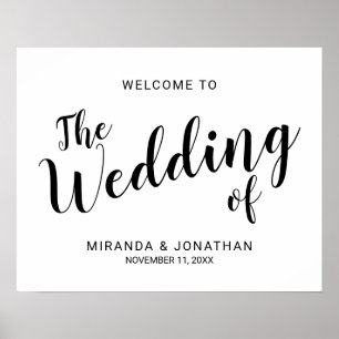 Modern Script Wedding Welcome Sign