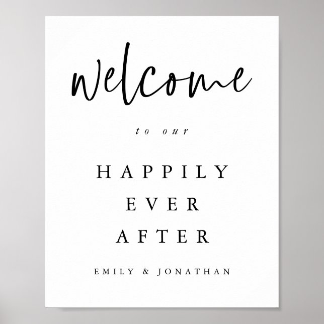 Modern Script Welcome to Wedding Any Color Poster (Front)