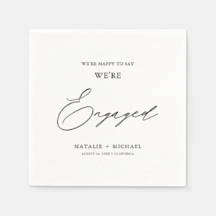 Modern Script We're Engaged Engagement Party Napkin