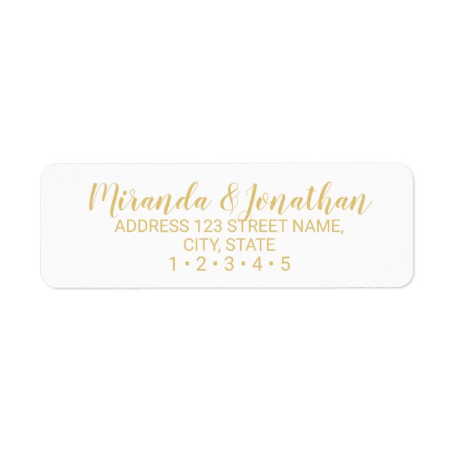 Modern Script White and Gold Wedding (Front)