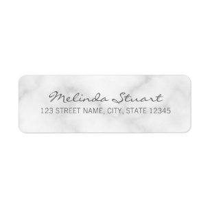 Modern Script White Marble