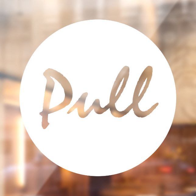 Modern Script White PULL Business Window Decal (Sheet 2)