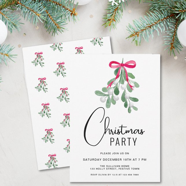 Modern Script Winter Berries Christmas Party Invitation (Creator Uploaded)