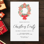 Modern Script Winter Wreath Christmas Party Invitation<br><div class="desc">Invite family and friends to your Christmas party with this modern and simple festive invitation.
It is decorated with a watercolor gingerbread cookie wreath and stylish script typography.
Easily customisable.
Original Watercolour © Michele Davies.</div>
