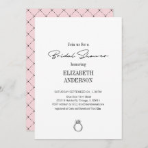 Modern Script With Ring Bridal Shower