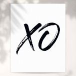 Modern Script XO Script Love and Hugs Poster<br><div class="desc">A cool,  trendy and fun design for your home. Designed by Thisisnotme©</div>