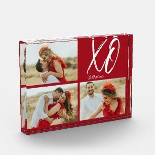 Modern Script XO Year Photo Acrylic Block