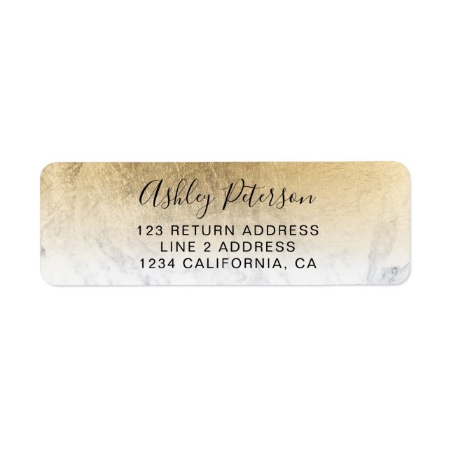 Modern script yellow gold foil ombre marble (Front)
