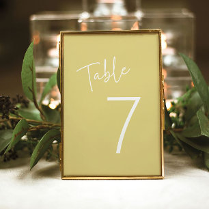 Modern Script Yellow Oh Baby Simple Baby Shower Table Number