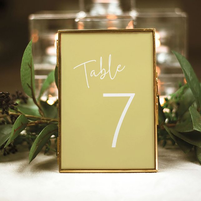 Modern Script Yellow Oh Baby Simple Baby Shower Table Number (Creator Uploaded)