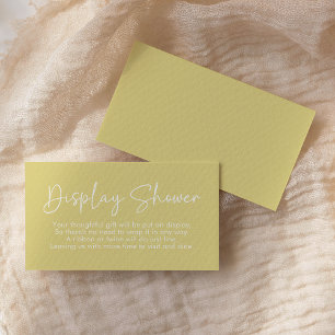 Modern Script Yellow Oh Baby Simple Display Shower Enclosure Card