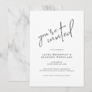 Modern Script You're Invited to our Wedding Invitation