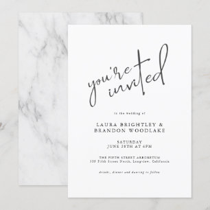 Modern Script You're Invited to our Wedding Invitation
