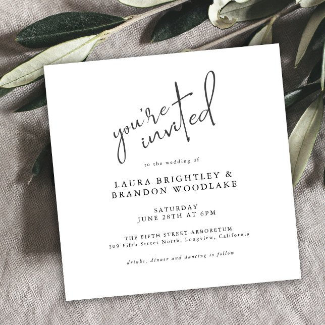 Modern Script You're Invited to our Wedding Invitation (Creator Uploaded)
