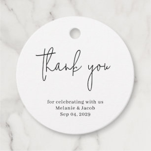 Modern Scripture Wedding Round Favour Tags