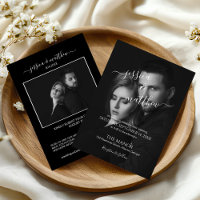 Modern Scripty Black and White Photo QR Code 