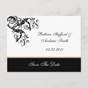 Modern Scrolls Save The Date Announcement Postcard