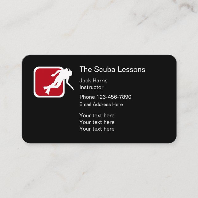 Modern Scuba Lessons Business Card (Front)
