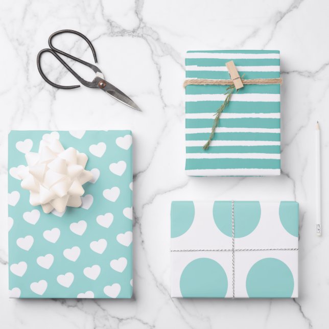 Modern Sea Foam Coloured Versatile Wrapping Paper Sheet (Front)