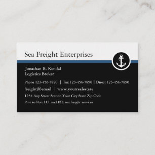 Modern Sea Freight And Logistics Business Card