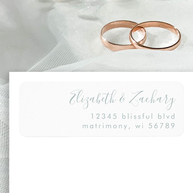 Modern Sea Glass Script Wedding Return Address (Creator Uploaded)