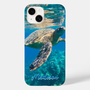 Modern Sea Turtle Underwater Personalised     Case-Mate iPhone 14 Case