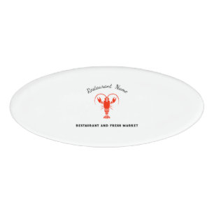 Modern seafood Restaurant & Market crayfish  Name Tag