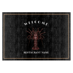 Modern seafood welcome Lobster Restaurant logo nam Cutting Board
