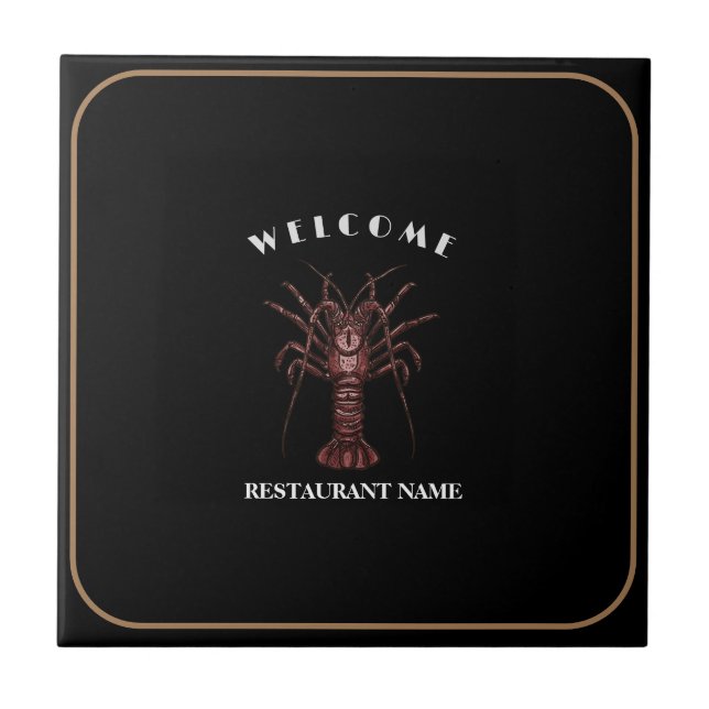 Modern seafood welcome Lobster Restaurant logo nam Tile (Front)