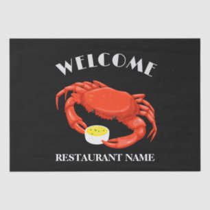 Modern seafood welcome red Crab butter logo name Tissue Paper