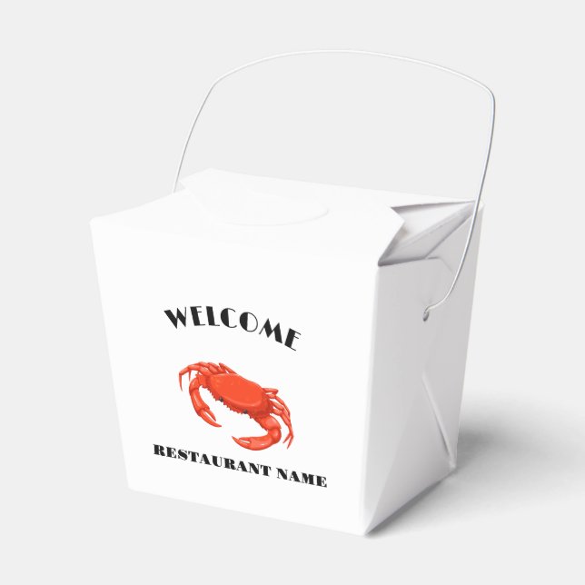 Modern seafood welcome red Crab custom Personalise Favour Box (Front Side)