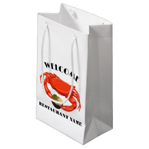 Modern seafood welcome red Crab ramen custom name Small Gift Bag