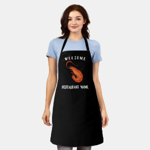 Modern seafood welcome shrimp prawn Personalize Apron