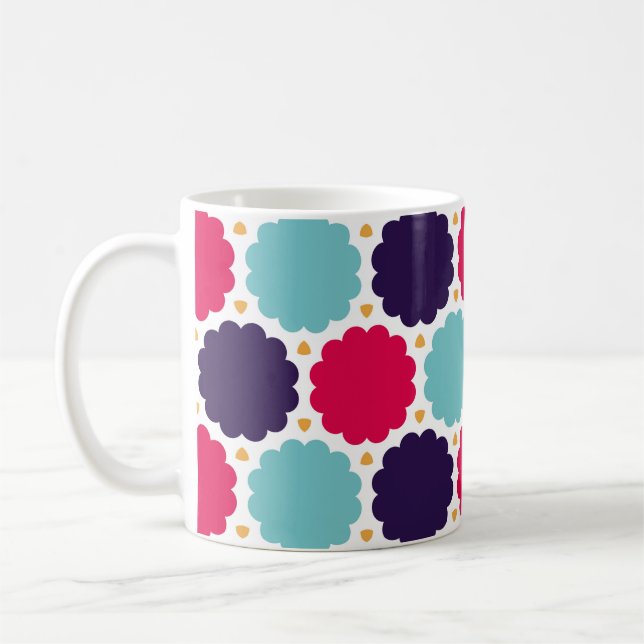  modern seamless colourful geometry cloud pattern, coffee mug (Left)