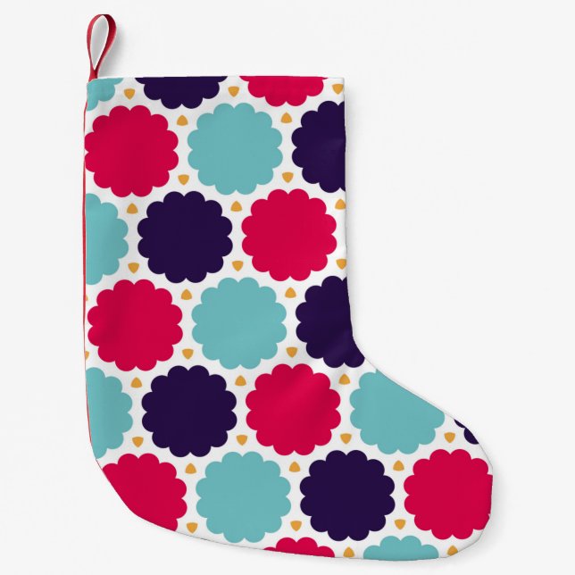 modern seamless colourful geometry cloud pattern, small christmas stocking (Front)