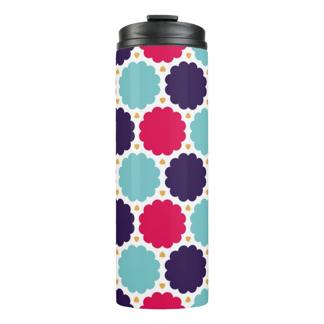  modern seamless colourful geometry cloud pattern, thermal tumbler (Front)